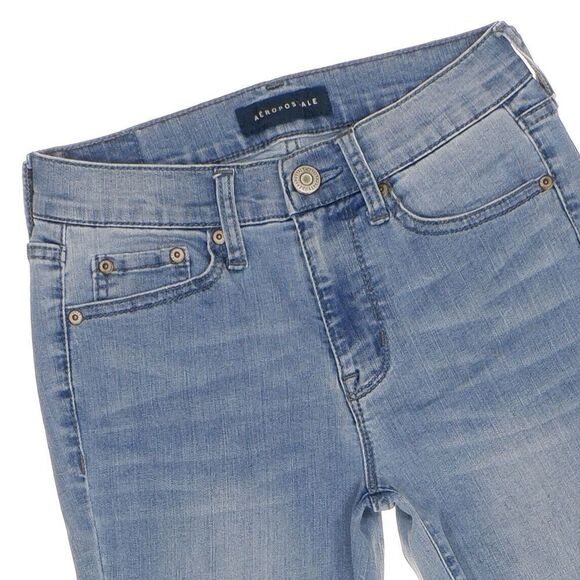 Aeropostale High Waist Jegging Size 0 Short Womens Blue Measures 24 x 26.5 - Picture 2 of 10